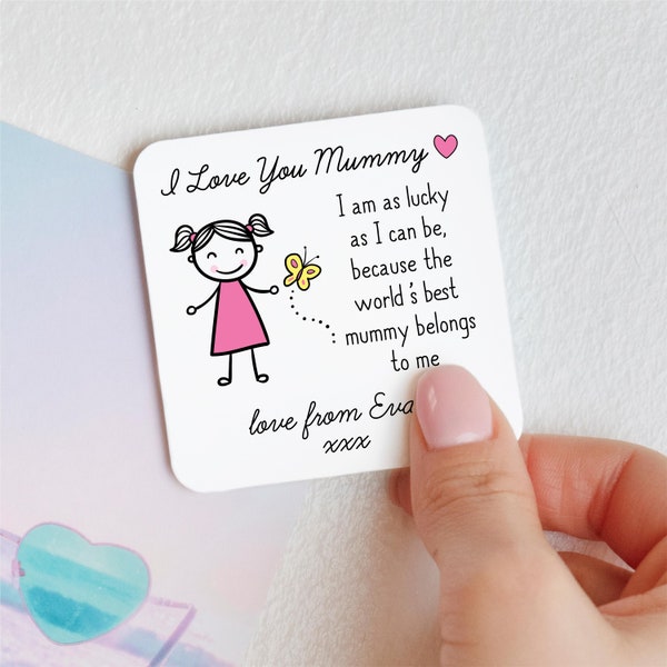 Personalised I Love You Mummy Metal Fridge Magnet From Daughter - Sentimental Keepsake Gift for Mum, Mother's Day, Birthday, Christmas