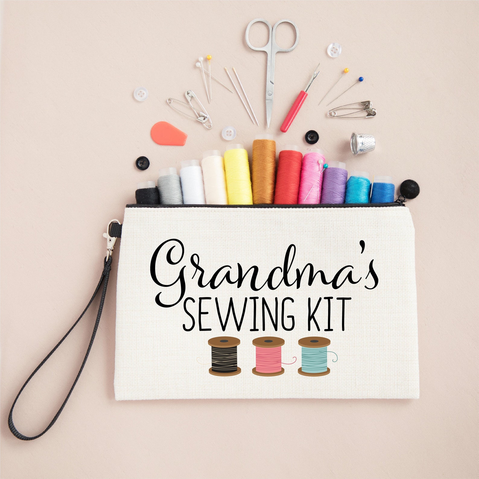 Grandma's Sewing Kit Linen Style Bag Pouch Gift for | Etsy