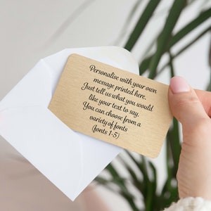 Carte portefeuille en métal doré à message personnalisé | pour lui pour la fête des pères | Cadeau d'anniversaire pour petite amie, elle | Noël