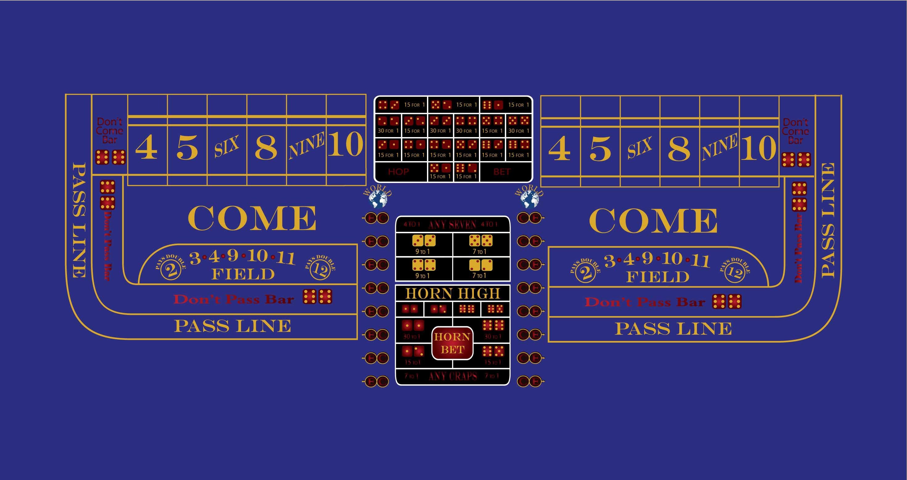 Custom Craps Table Layout 8ft/ 10ft/ 12ft Etsy