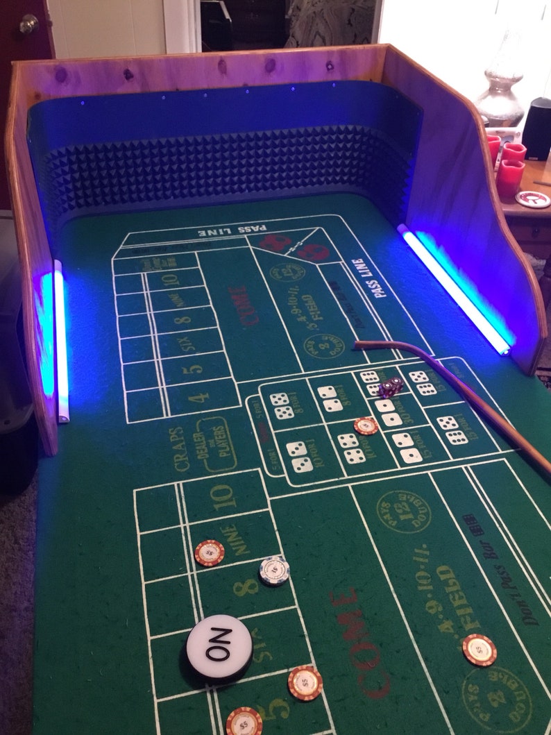 Craps Table Back Board 6 Ft Felt Led Lights W Remote Etsy