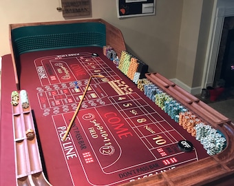 Practice Craps Table backboard/ Throwing end with chip rails/ Table Top