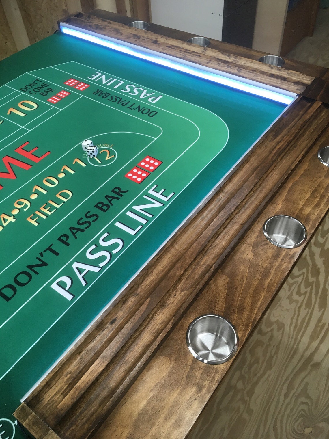 Custom Craps Table Backboard w/ Rubber diamond back Chip Etsy