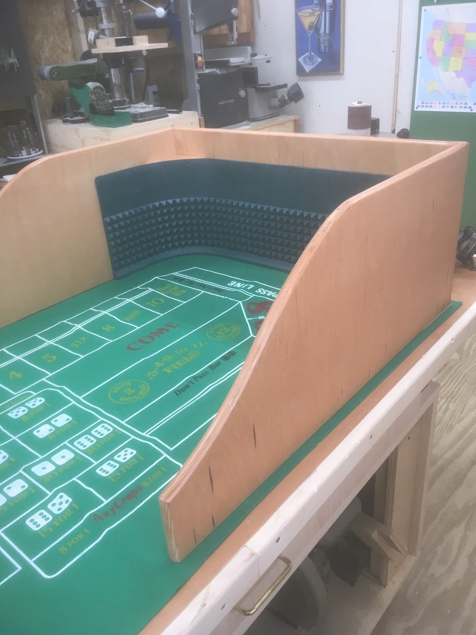 Craps Table Backboard 6 ft felt no lights Etsy