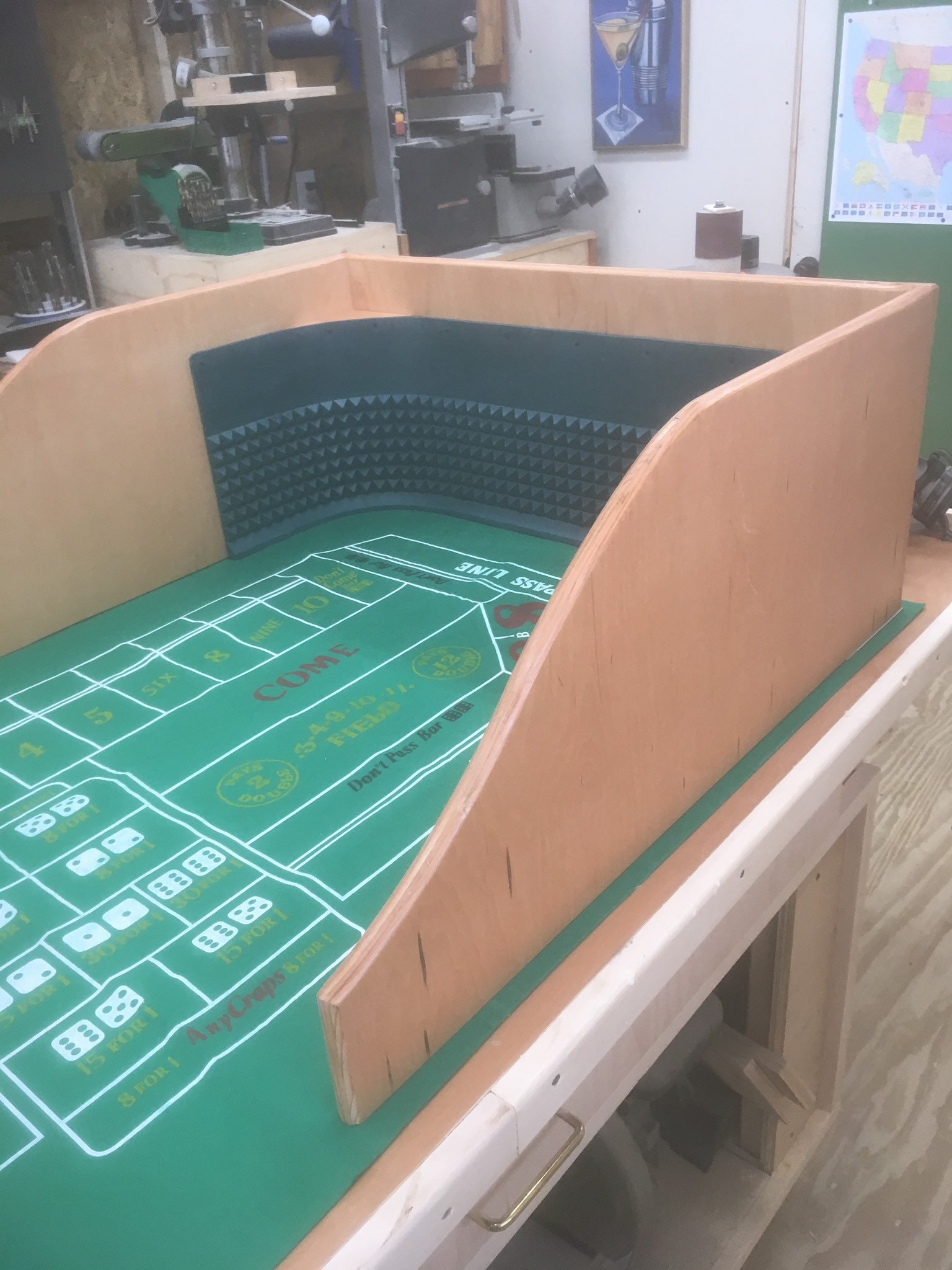 Craps Table Backboard 6 Ft Felt No Lights Etsy
