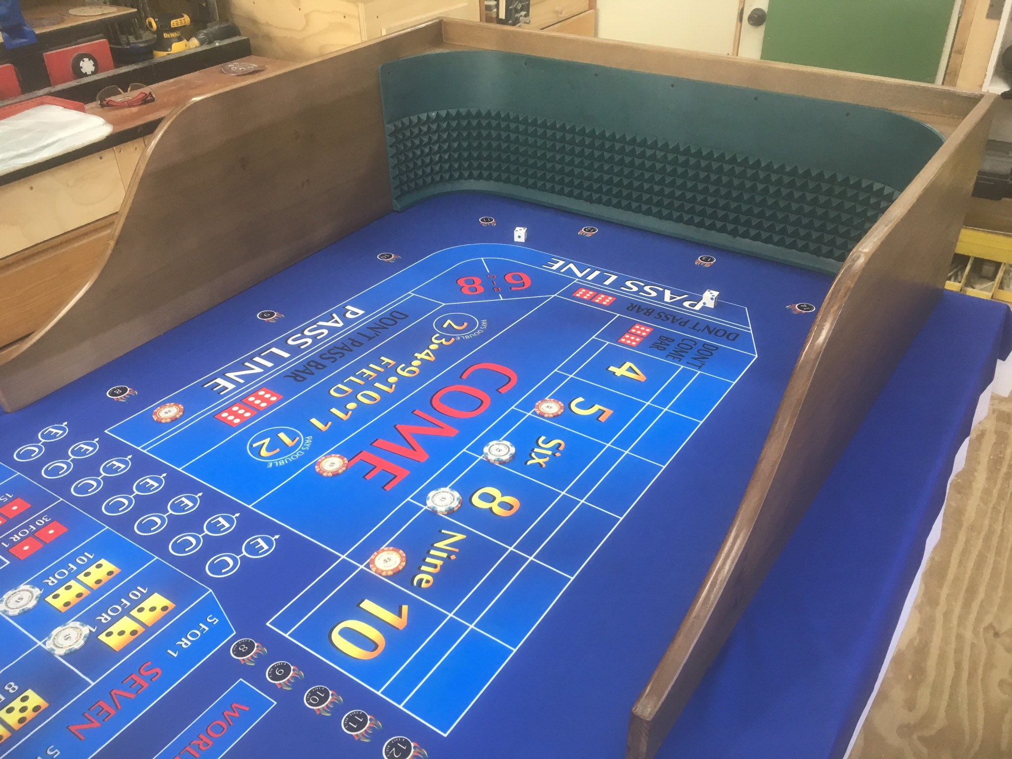 Practice Craps table backboard and casino felt layout Model Etsy