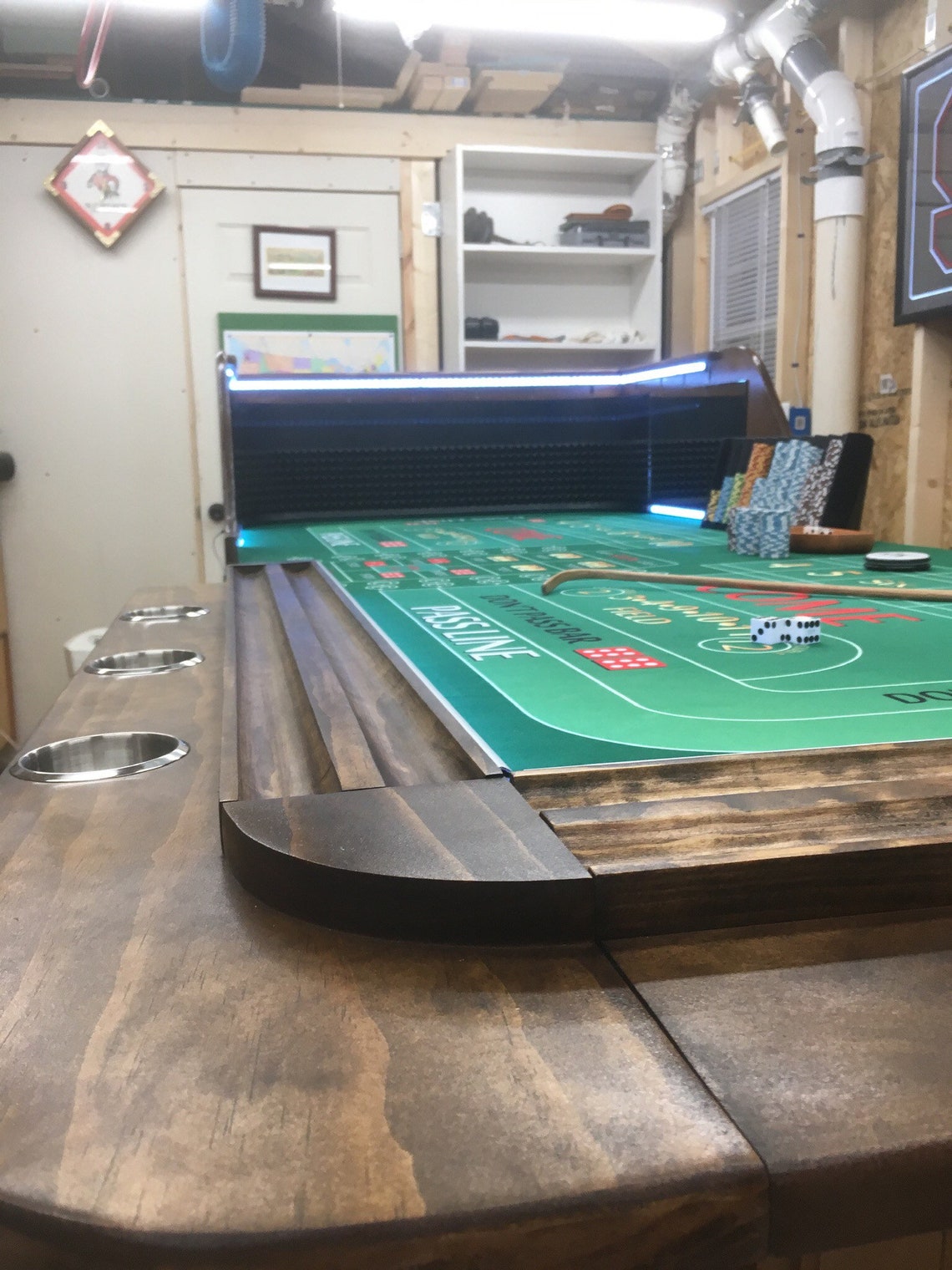 Custom Craps Table Backboard w/ Rubber diamond back Chip Etsy