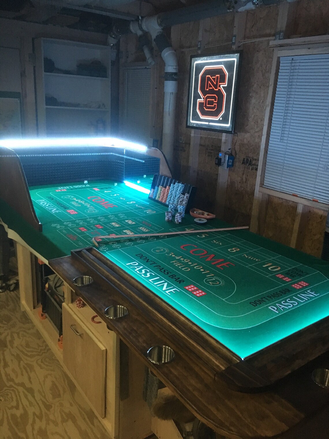 Custom Craps Table Backboard w/ Rubber diamond back Chip Etsy