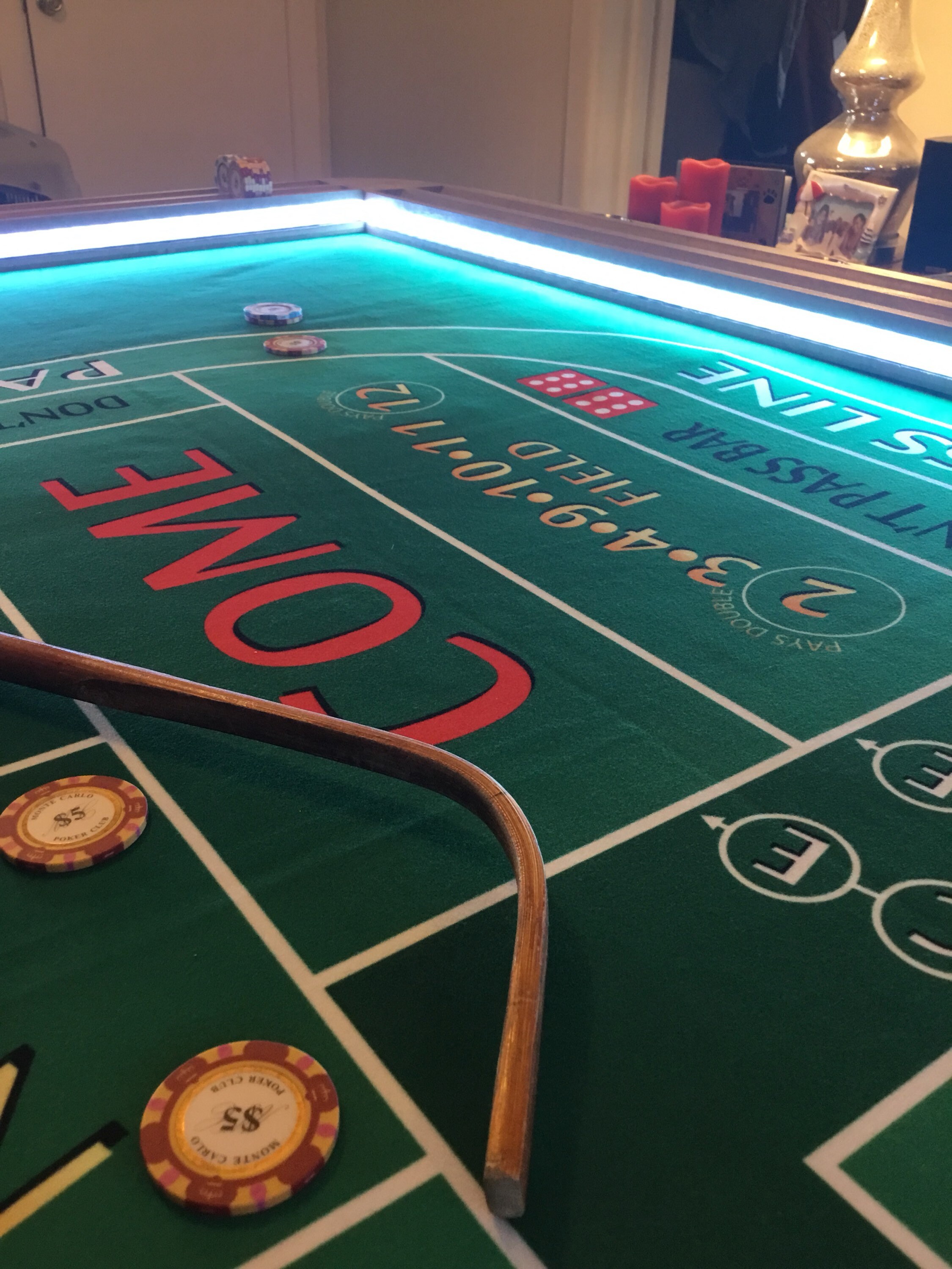 Craps table backboard w/aluminum channels single dealer Etsy