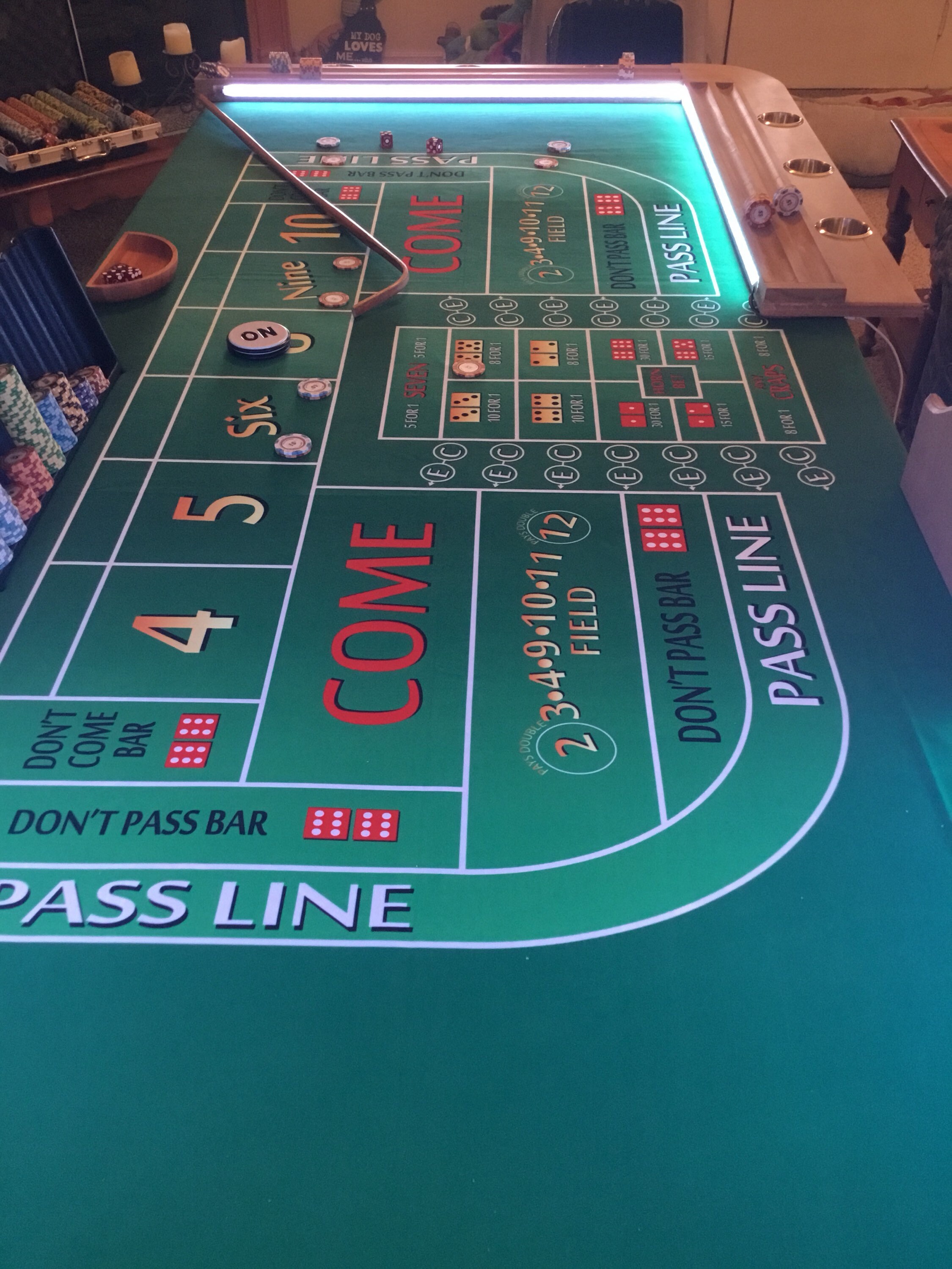 Craps table backboard w/aluminum channels single dealer Etsy