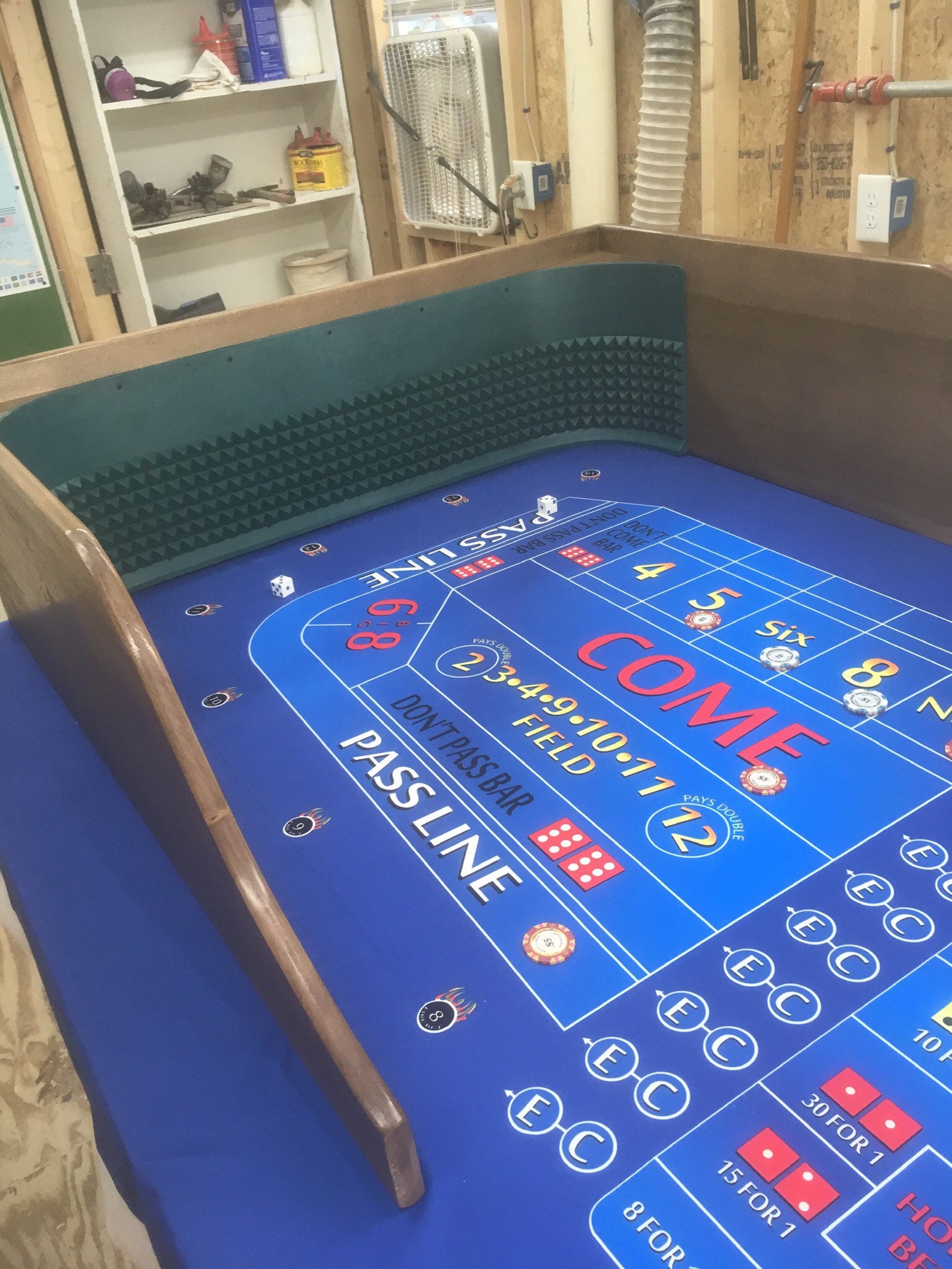 Practice Craps table backboard and casino felt layout Model Etsy