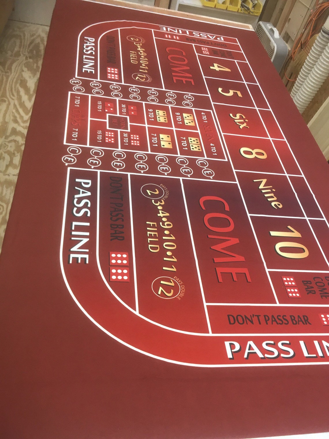Craps Table Backboard 6 ft felt no lights Etsy