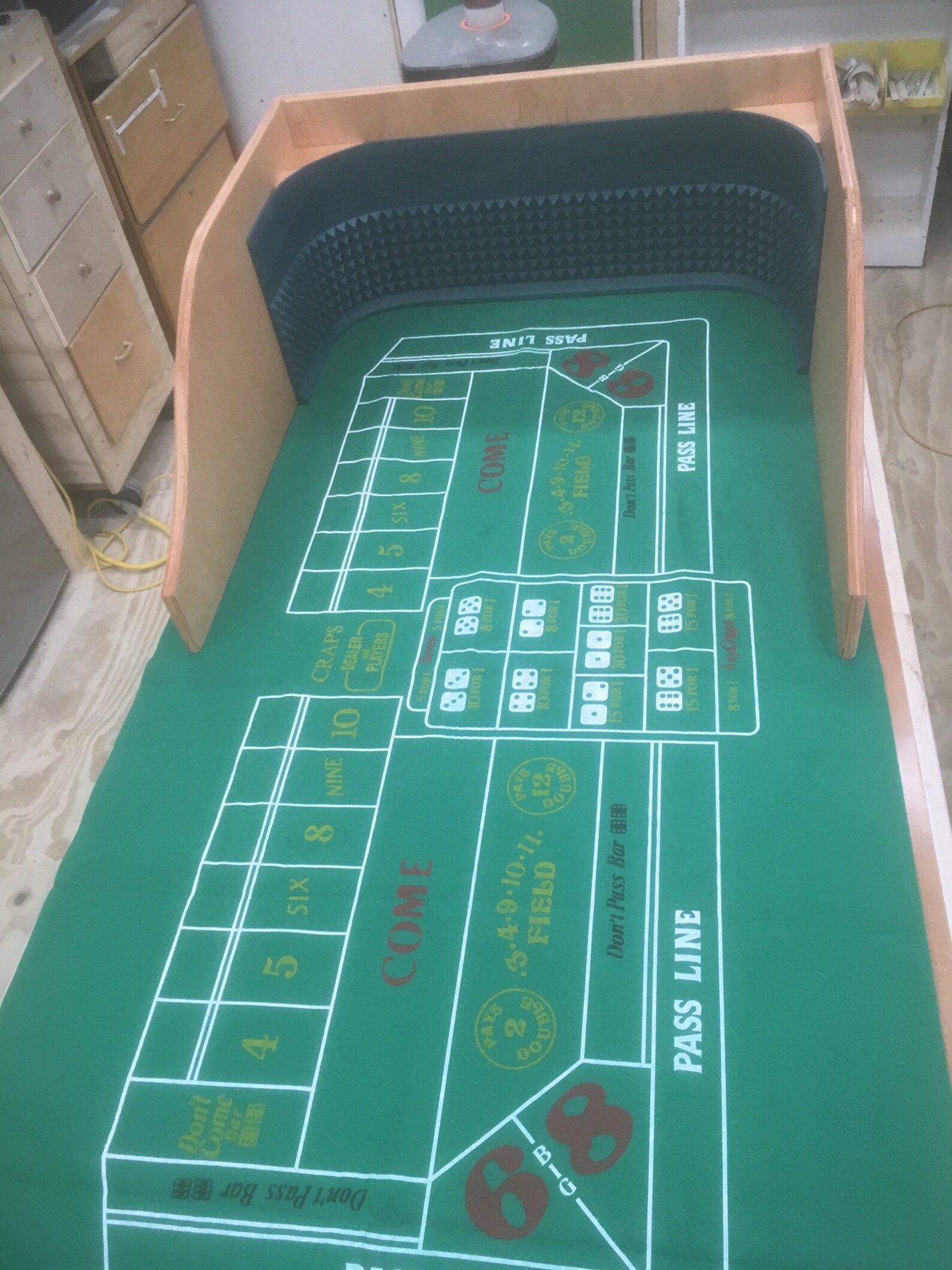 Craps Table Backboard 6 Ft Felt Etsy