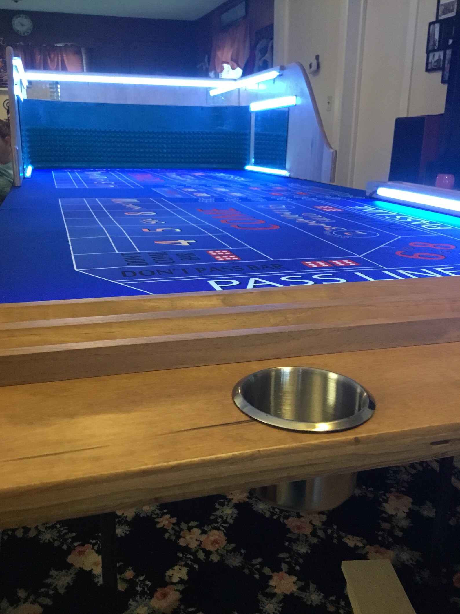 Craps Table/ Chip Rail/ Stainless Steel Drink Holders Etsy