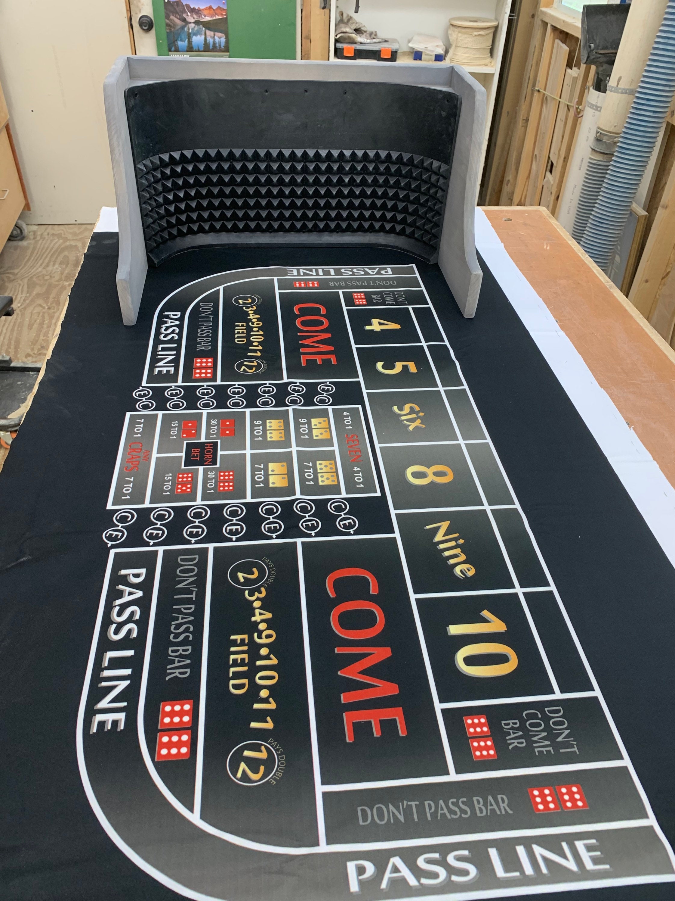 Mini Craps Table Backboard and Casino Style Felt Layout Etsy