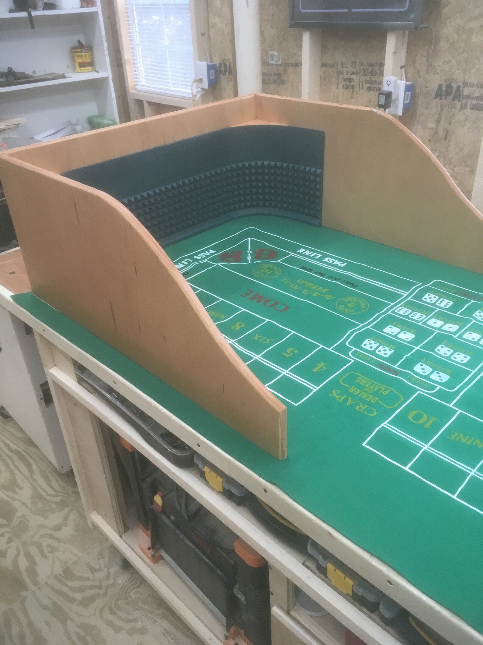 Craps Table Backboard 6 Ft Felt Etsy