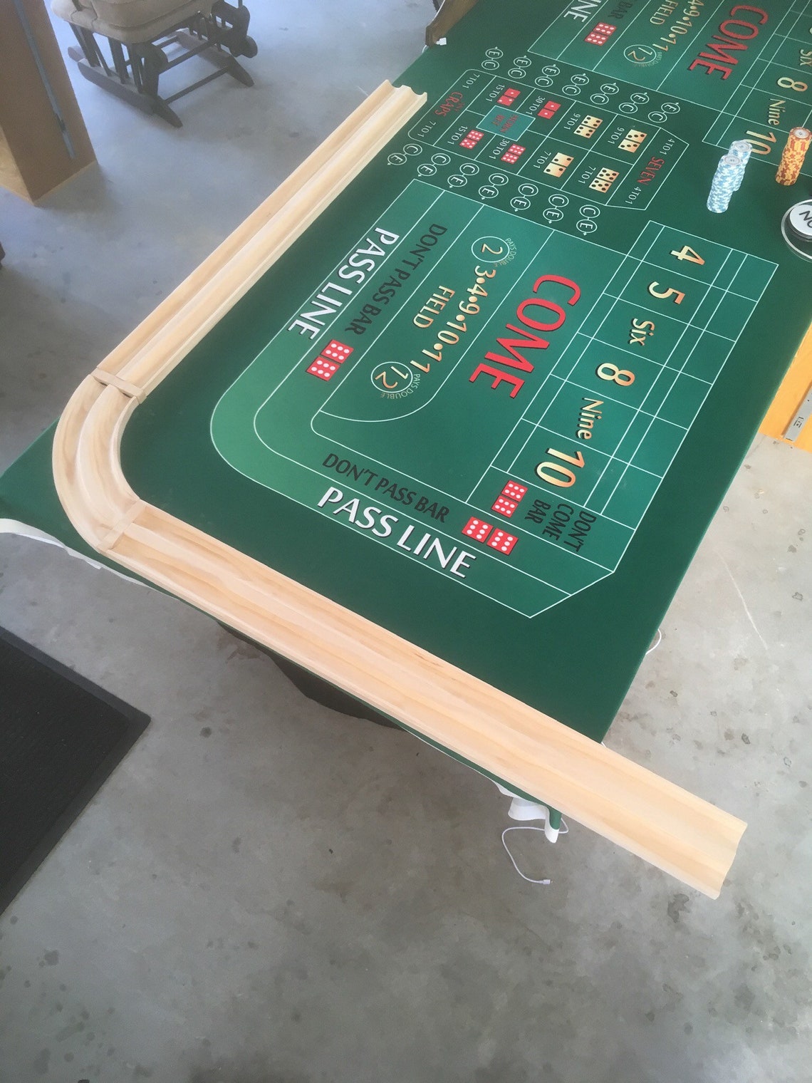 Curve Craps Table Chip Rail 11 in Radius 4 Inches Wide Only Etsy