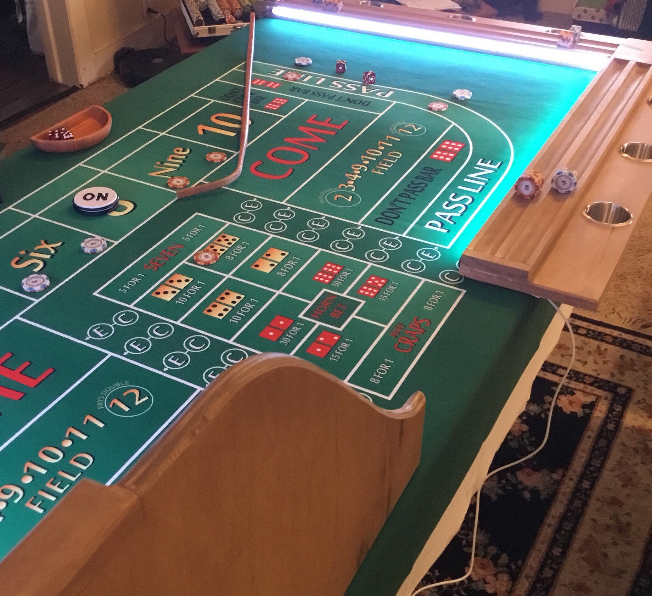 Craps table backboard w/aluminum channels single dealer Etsy