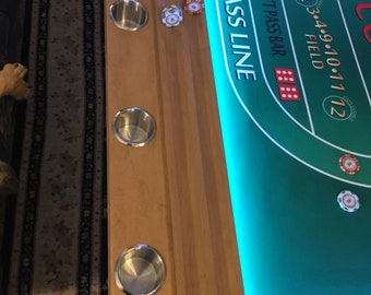 Craps table/ Chip rail/ Stainless steel drink holders