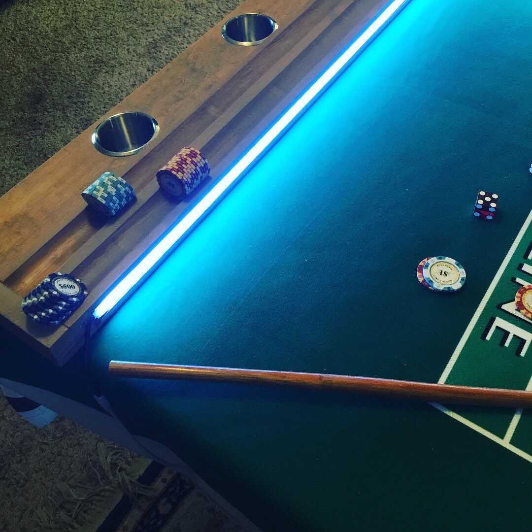 Craps Table/ Chip Rail/ Stainless Steel Drink Holders Etsy