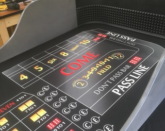 Craps Table/Practice Backboard/ Casino Felt Layout/ Table Top