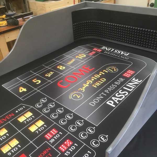 Craps Table/Practice Backboard/ Casino Felt Layout/ Table Top