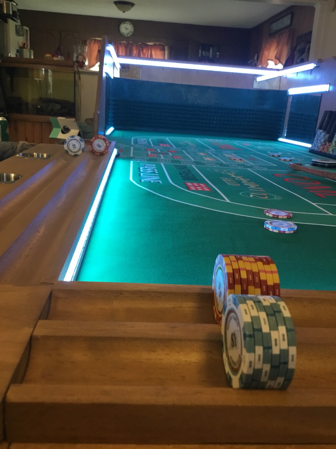 Craps Table/ Chip Rail/ Stainless Steel Drink Holders Etsy