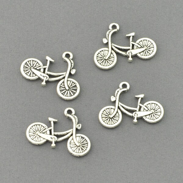 Antique Silver Tone Kid's Bike Charm (AS00-0027)