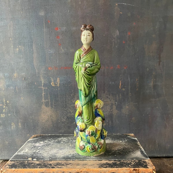 Antique Green Robed Chinese Scholar