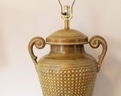 Substantial 35 quot Frederick Cooper Copper Double Handled Lamp Tribal Decor Chinoiserie Influences Ethnic Chic Boho