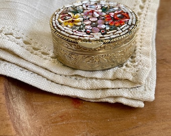 Vintage Small Mosaic Trinket Box