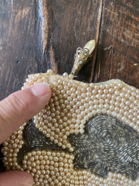 Vintage Pearl and Beaded Handbag Clutch - image 4