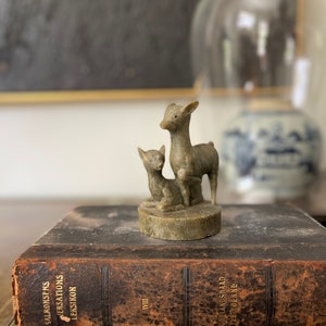 Vintage Chinese Carved Stone Deer