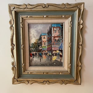 Vintage French Street Scene Painting