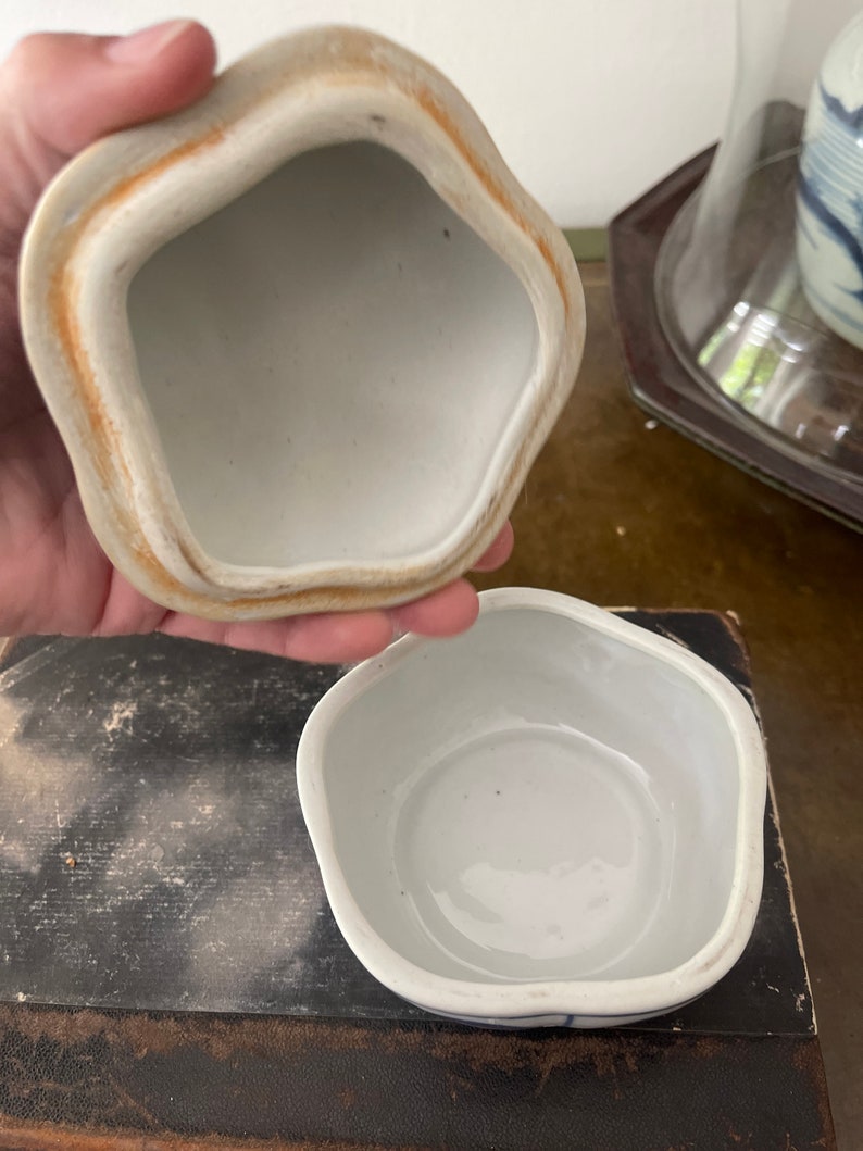 CLEARANCE Small Blue and White Pumpkin Shaped Asian Trinket Jar Etsy