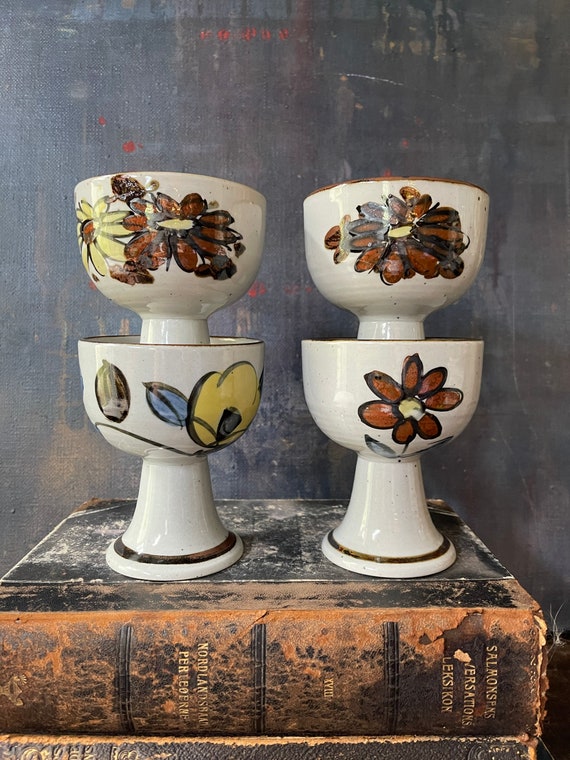 Set of Four (4) Pottery Goblets