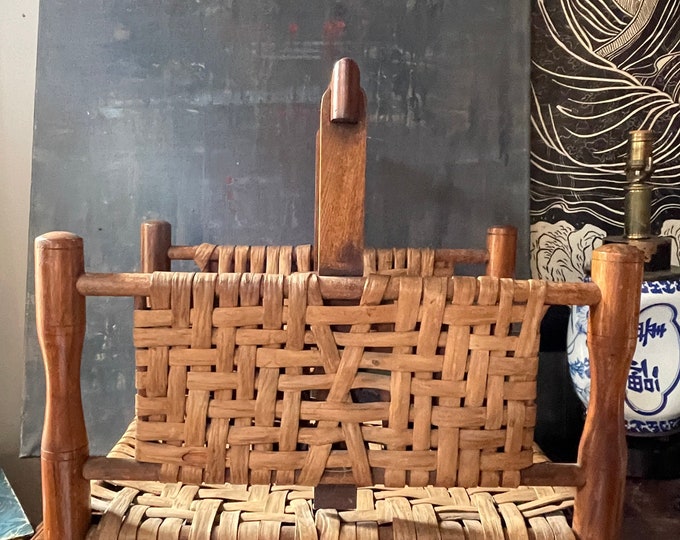 Antique Splint Wood Woven Magazine Rack Cottage Decor - Etsy