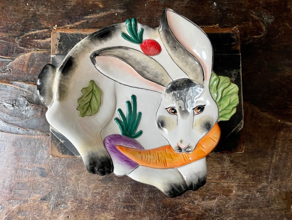 Fitz and Floyd Spotted Rabbit Ceramic Bowl