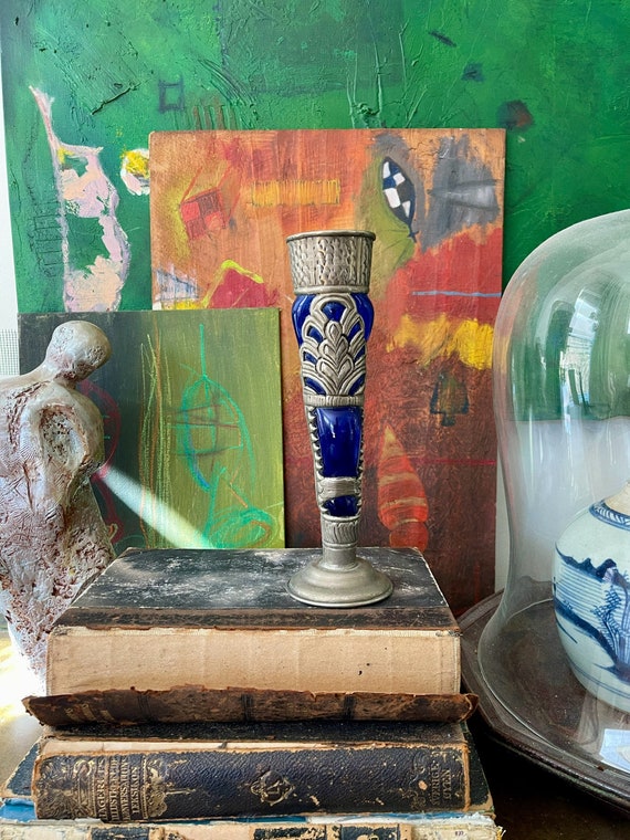 Vintage Blue Glass Vase