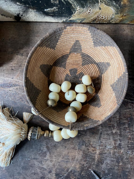 Vintage Native American Apache Coiled Basket