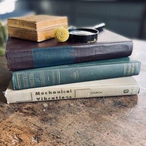 Set of Three Mid Century Engineering Text Books on Mechanical Vibrations and Machines