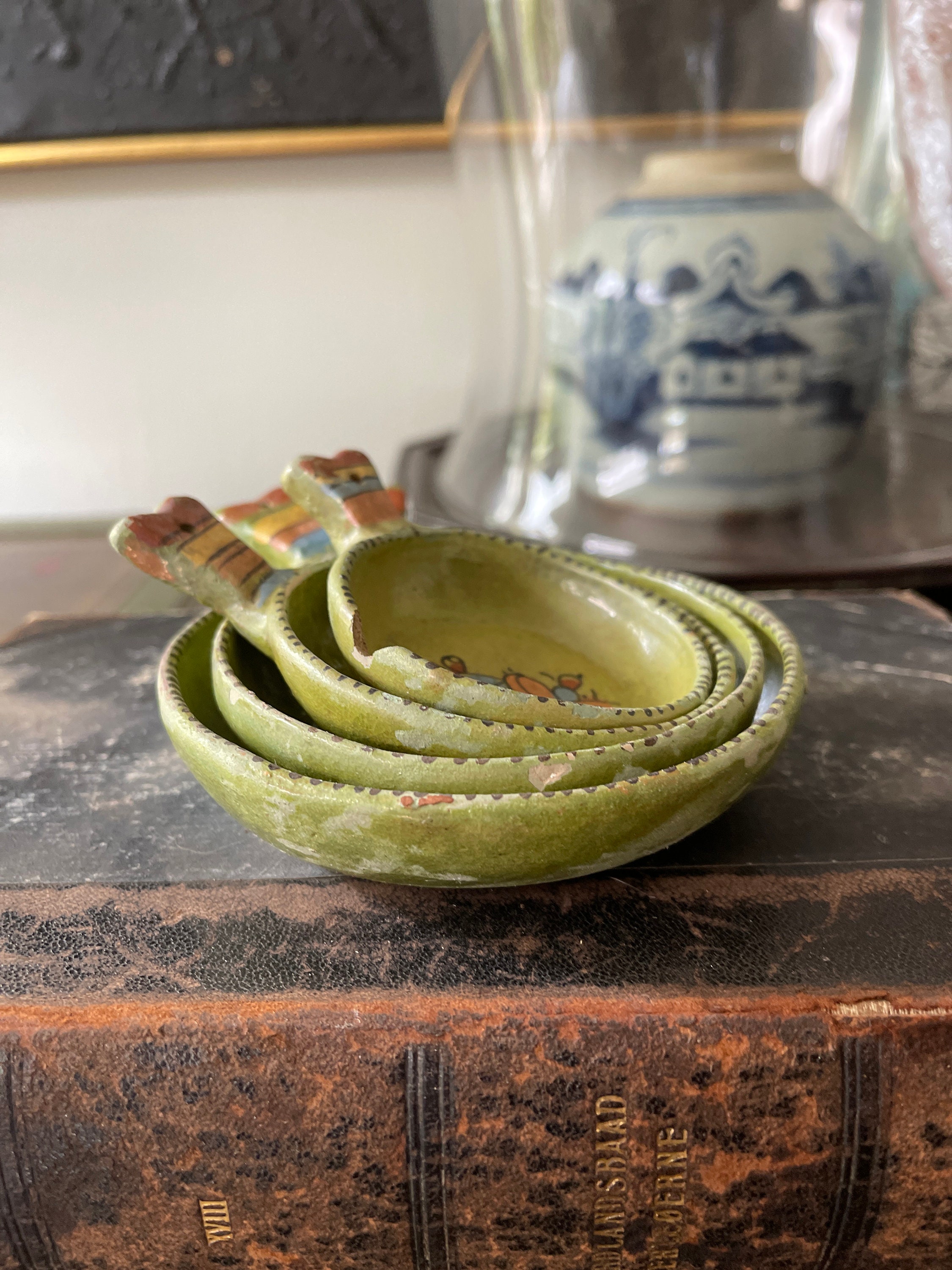 Cactus Measuring Spoons Set in Pot with Stand,Ceramic Cacti