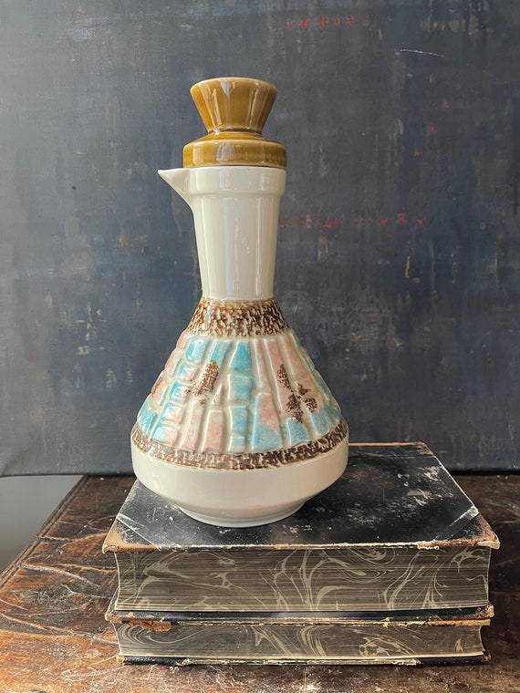 Vintage 1957 MCM Stoneware Decanter