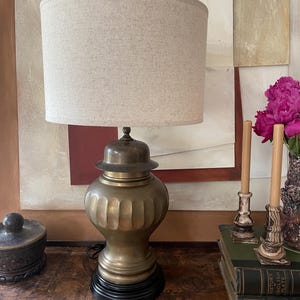 Vintage Brass Ginger Jar Lamp