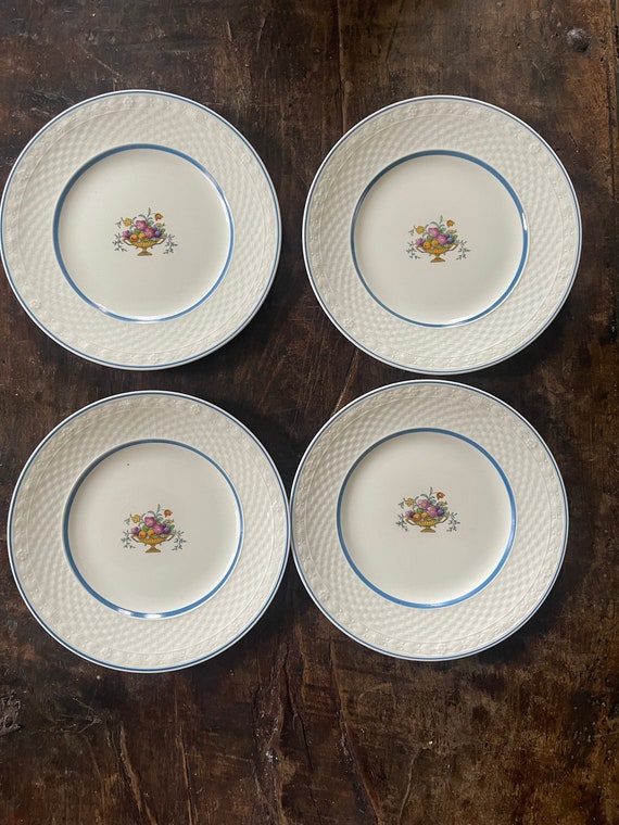 Set of Four (4) Vintage Carlton Shape English 9” Plates in Cambridge