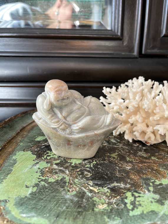 Carved Reclining Buddha Soapstone