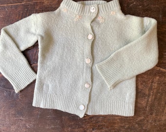 CLEARANCE - Vintage Newborn Baby Aqua Sweater Vintage Baby Clothes