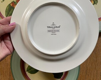 Set of Five (5) Villeroy and Boch French Country Cherry Fruit 8.25