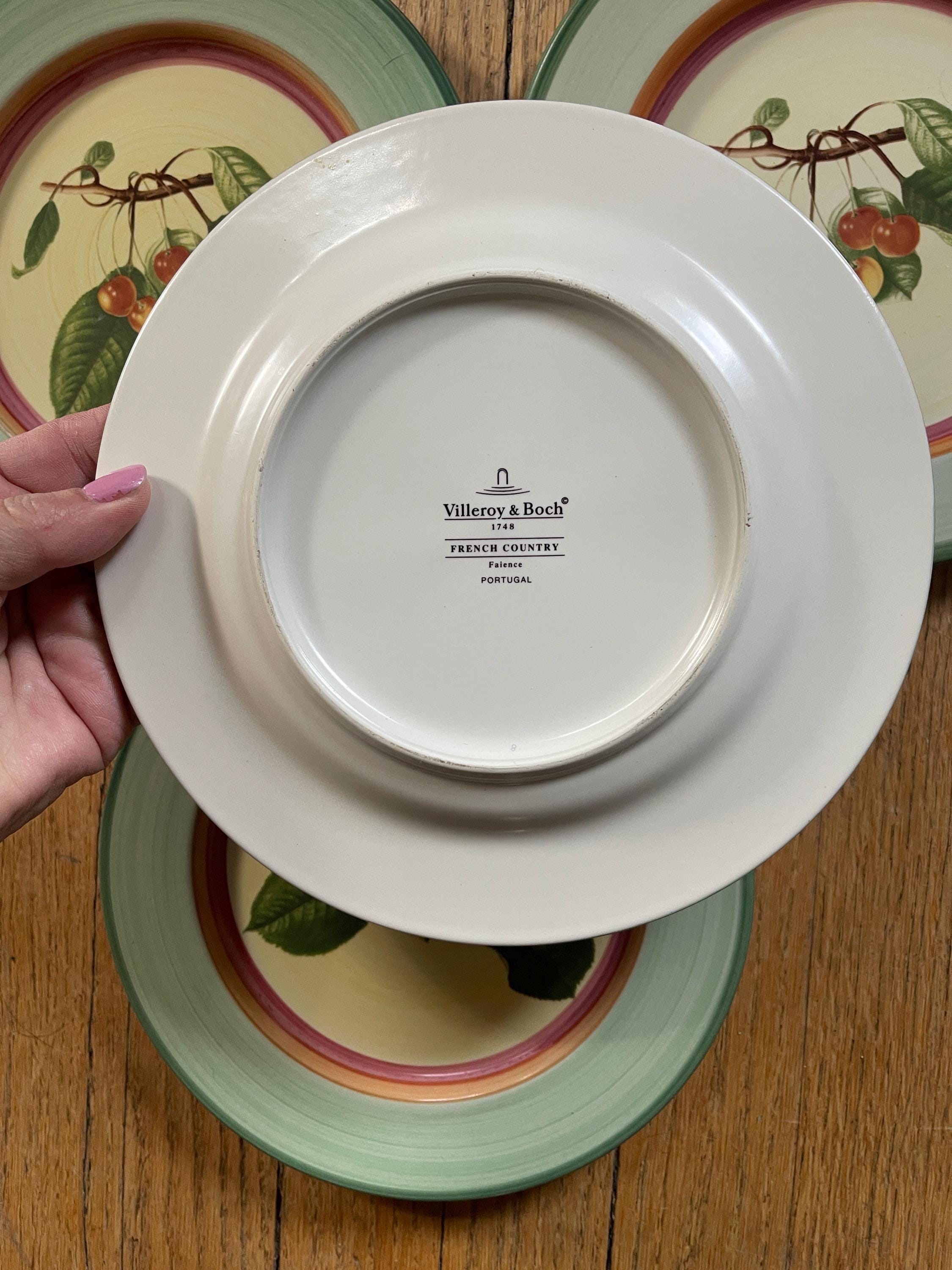 Set of Five (5) Villeroy and Boch French Country Cherry Fruit 8.25