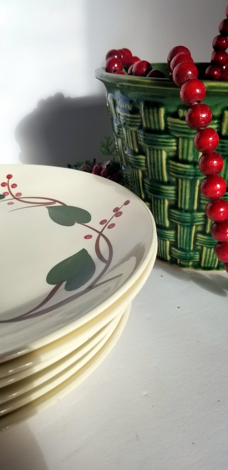 6 9 12 Dinner Plate by Blue Ridge Southern Potteries Holiday Dining Christmas Decor Cottage Farmhouse Neutral 1950 Dinnerware Set of Six